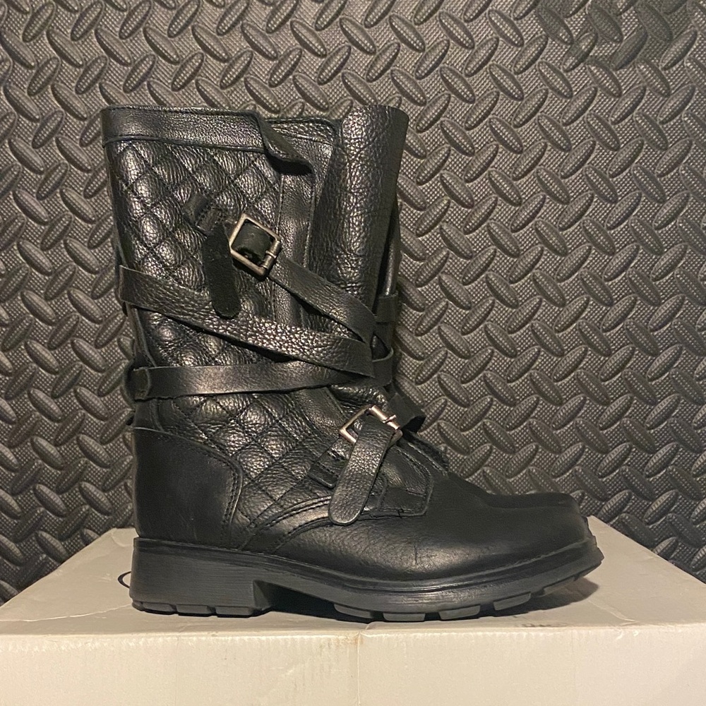 Steve Madden Bounti Black Leather Combat & Moto Boots - Size 6 (Pre-Owned, GC) - Picture 4 of 11